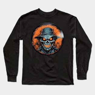 Halloween Vinyl Record Zombie Long Sleeve T-Shirt